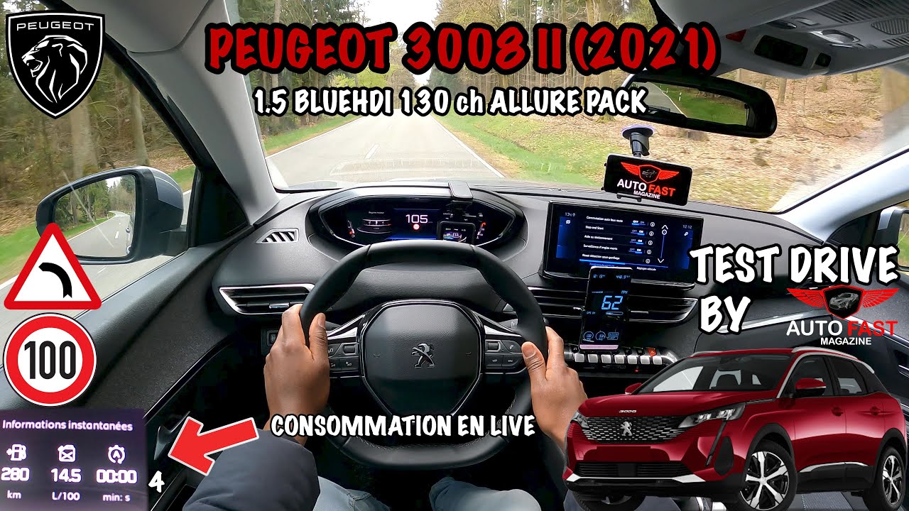 Peugeot 3008 Allure Pack 1.5 BlueHdi 130 2021 Speed Test Drive POV
