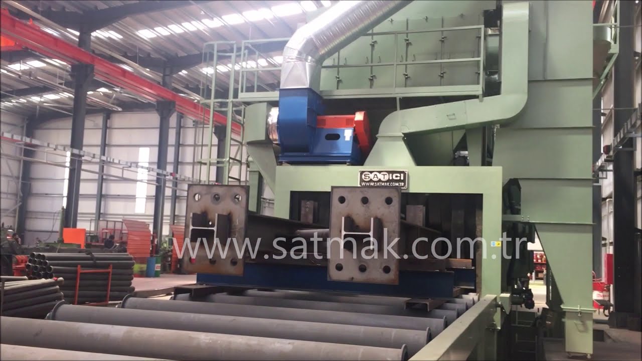 RULO KONVEYÖRLÜ TÜNEL TİP KUMLAMA MAKİNASI / ROLLER CONVEYOR TYPE SHOTBLASTING MACHINE