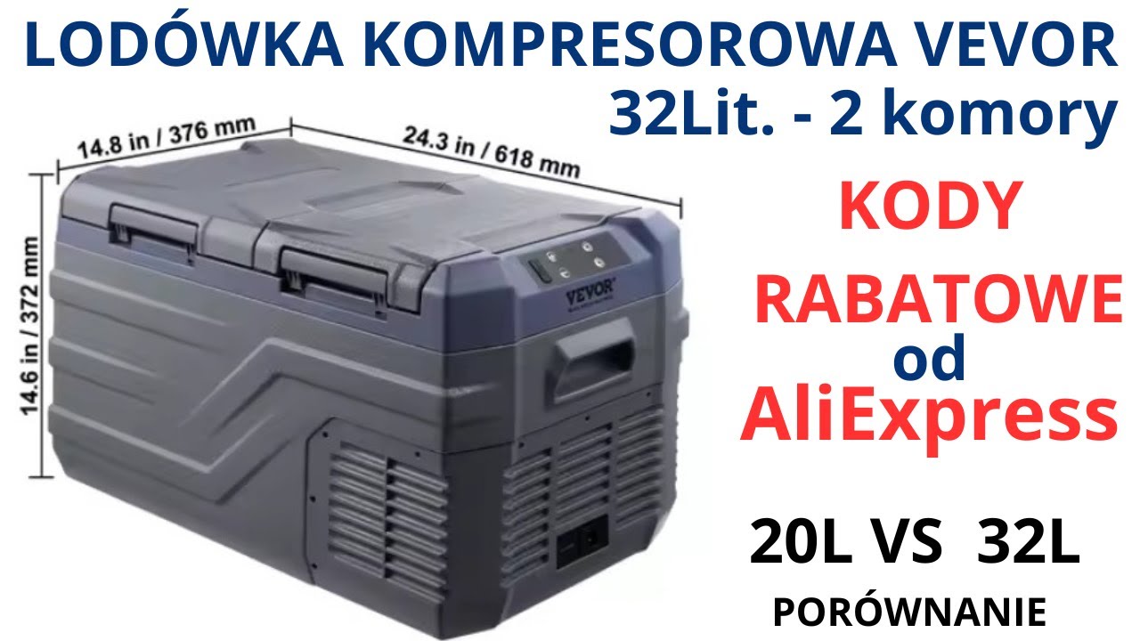 Lodówka kompresorowa 32L- 2 komory Nowy model