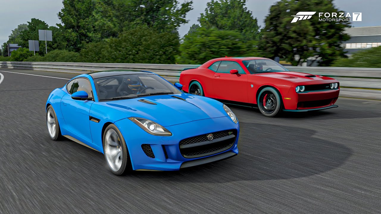 Dodge Challenger SRT Hellcat vs Jaguar F-Type R | Forza Motorsport 7 Drag Race