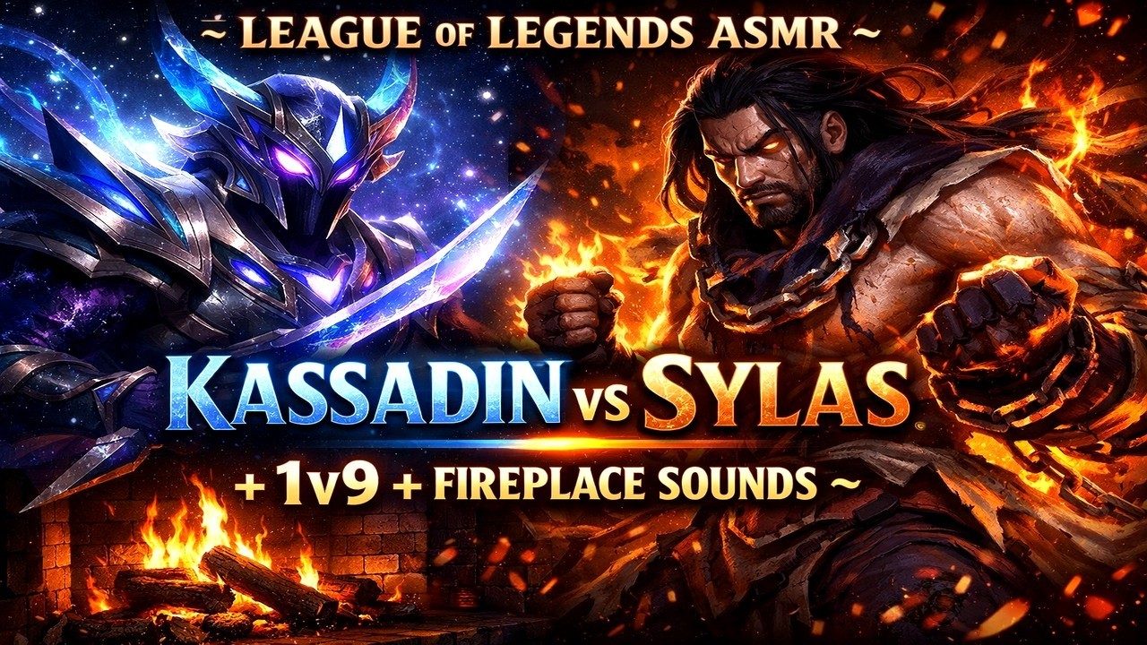 ~ LEAGUE OF LEGENDS ASMR ~ SLEEP DEEP TO COSMIC REAVER KASSADIN vs SYLAS 1v9 + FIREPLACE SOUNDS ~