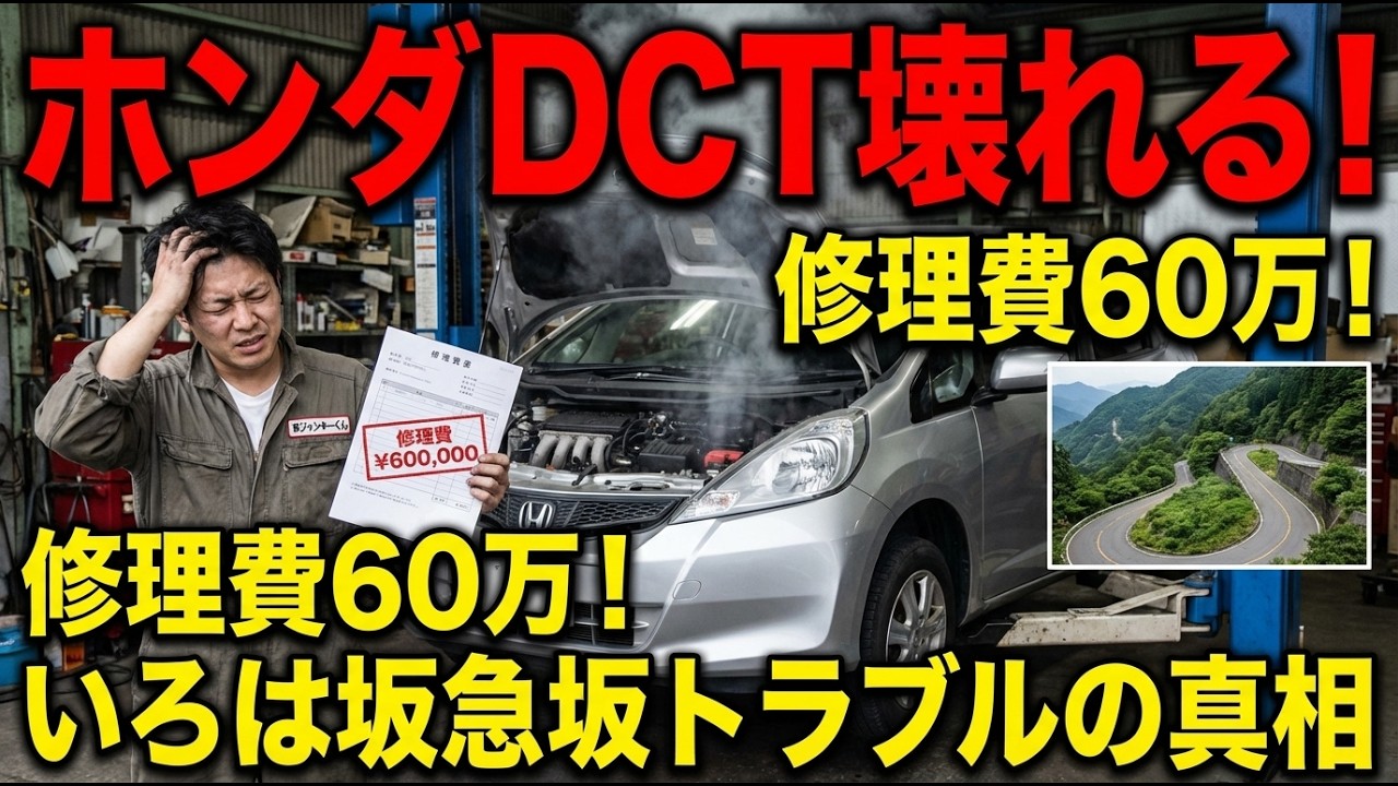 ホンダDCT壊れる！車ジャンキーくんのフィット修理費60万！ホンダDCT車のいろは坂急坂トラブルの真相に迫る