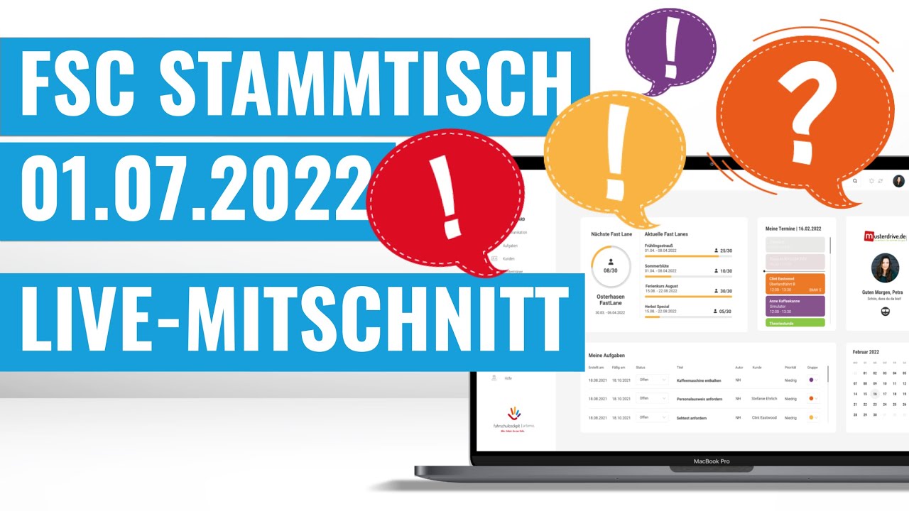 Fahrschulcockpit Stammtisch #01.07.22 | LivePay, Zahlungsautomat und FSC Akademie | Live-Mitschnitt
