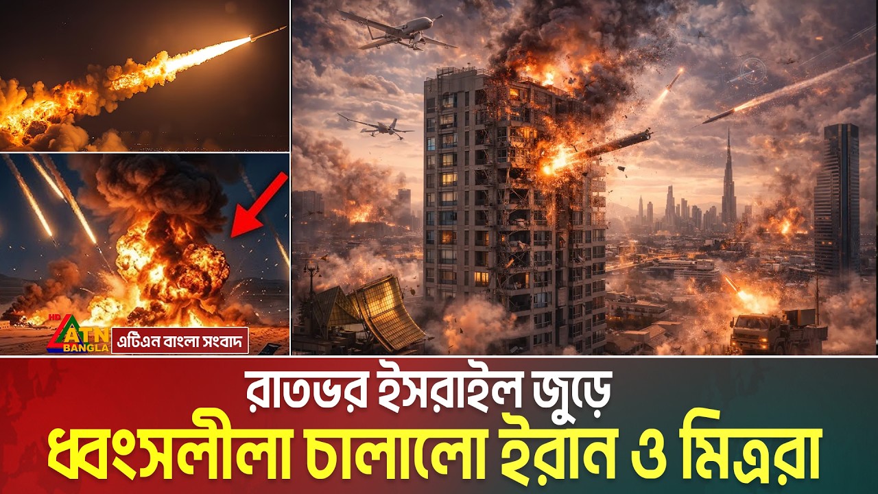 রাতভর ই’স’রা’ইলে ধ্বং’স’লীলা চালালো মধ্যপ্রাচ্যের সিংহ ইরান | ভয়ে বাংকারে লুকাচ্ছে ই’হু’দীরা |
