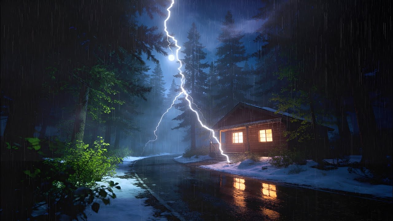 Heavy Rain Sounds for Sleeping – Sleep Fast & Beat Insomnia | Rainy Night Ambience