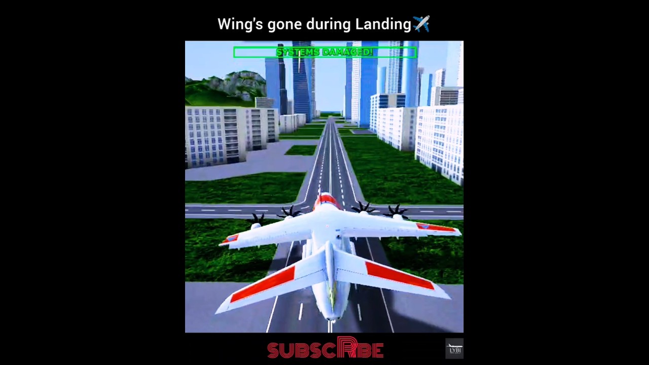 ✈️Wing's gone during Landing #aviation #tfs #turbopropflightsimulator #crashlanding #crash #airplane