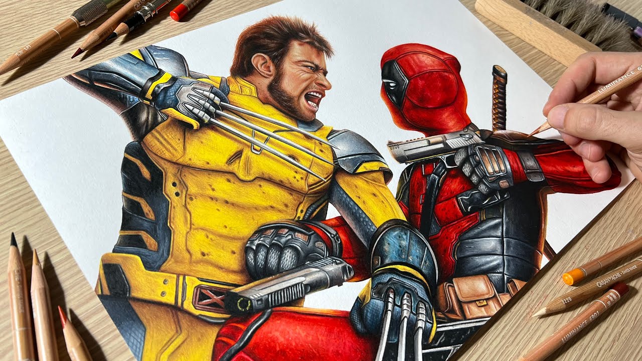 Drawing Deadpool & Wolverine • Time Lapse