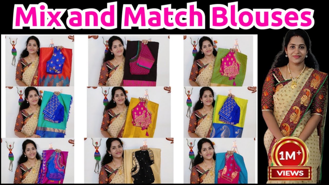 Blouse collections | How to mix and match saree blouses in tamil |#blousedesign Mix and match Ideas
