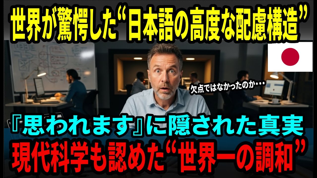 【海外の反応】なぜ世界の一流学者は日本語に震えたのか？「〜と思われます」に秘められた、現代科学も驚愕する“世界一高度な配慮構造”