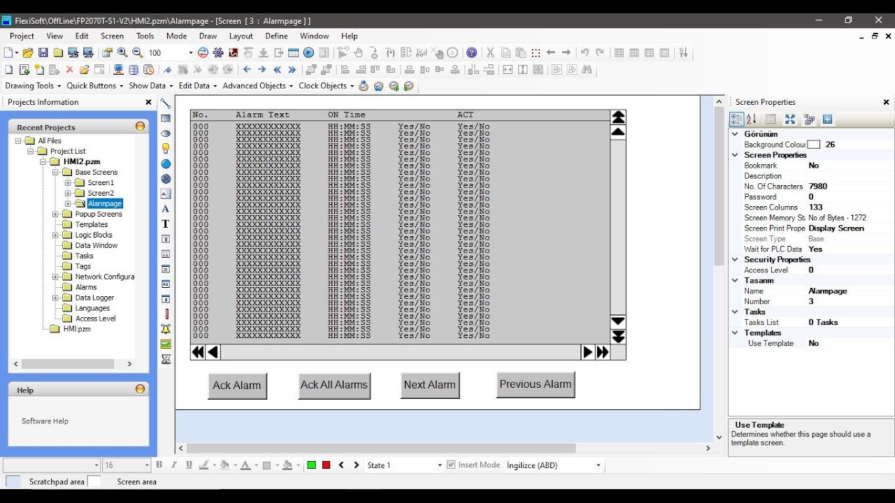 How To create Active Alarm In Renu HMI, FlexiSoft
