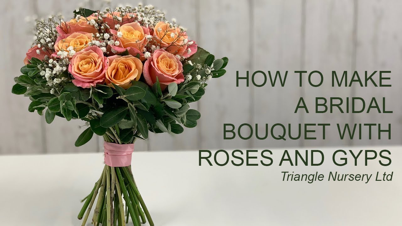 How to Make a Bridal Bouquet with Coral Roses and Gypsophila  - Wholesale Flowers and Academy