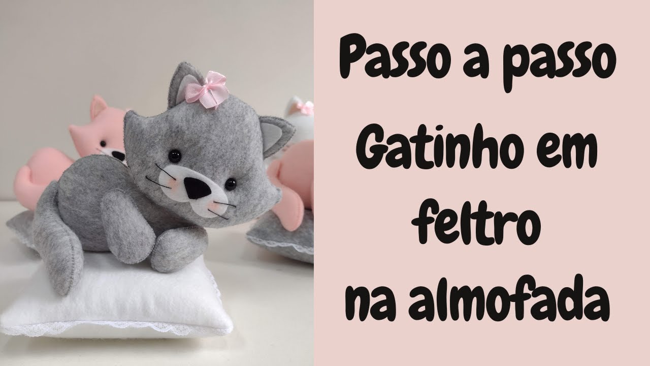 Gatinho em Feltro na Almofada