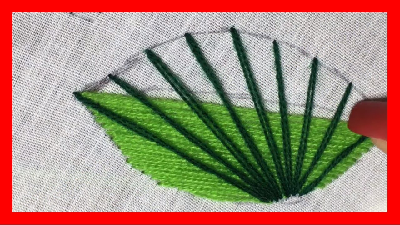 HAND EMBROIDERY : Como bordar hojas GRANDES Y ANCHAS | Bordados a mano ( PASO A PASO )