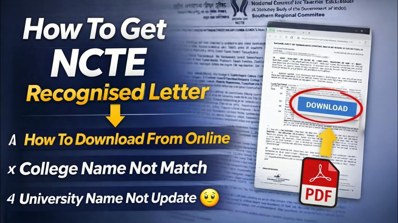 How To Get NCTE Recognised Letter | NCTE Recognised Certificate Download From Online. NCTE