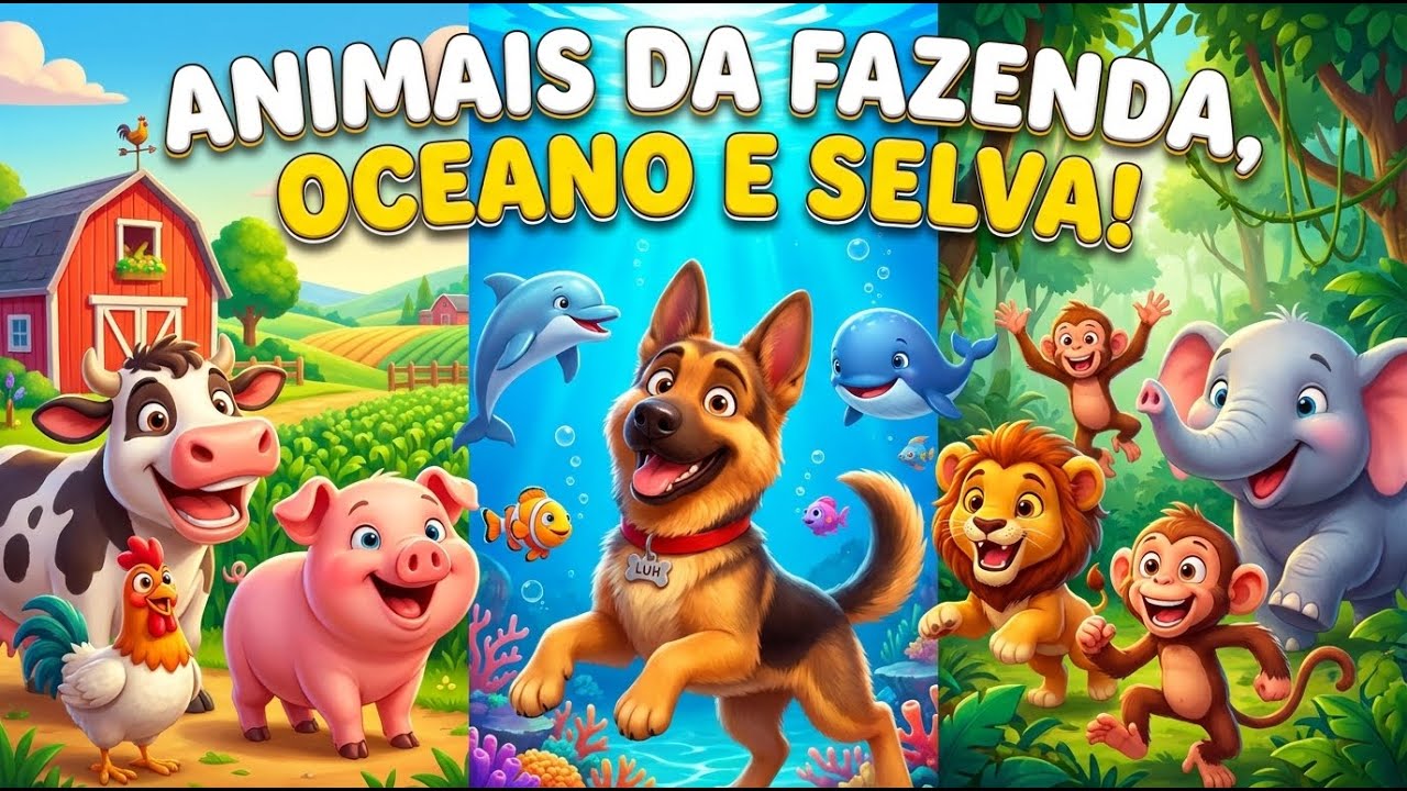 Animais da Quinta, do Oceano e da Selva 🐮🐬🦁 | 10 Minutos de Músicas Infantis
