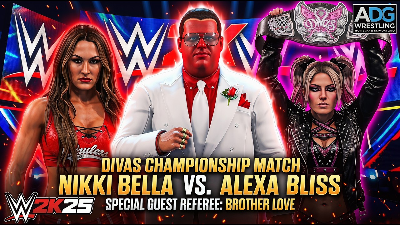 Никки Белла против Алексы Блисс, Brother Love Special Судьи Divas Championship *WWE 2K25*4K60FPS*...
