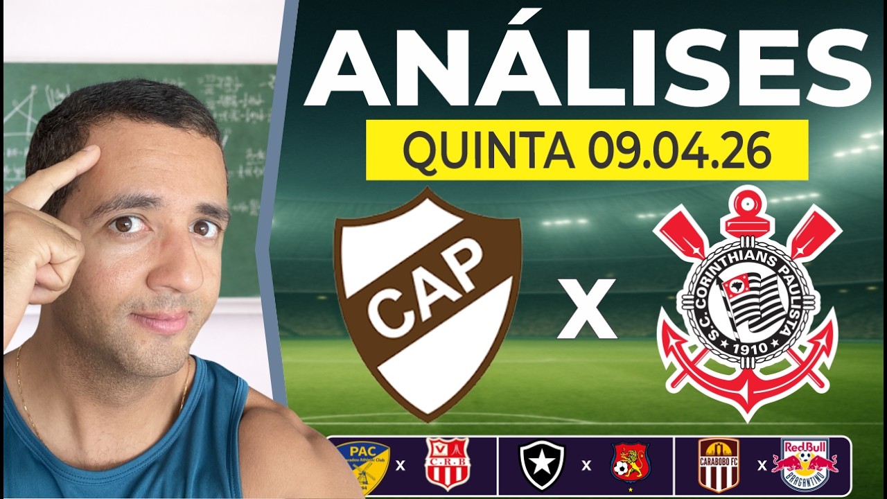 PALPITES DE FUTEBOL PARA HOJE DIA 09/04/2026 PLATENSE x CORINTHIANS + BILHETE PRONTO