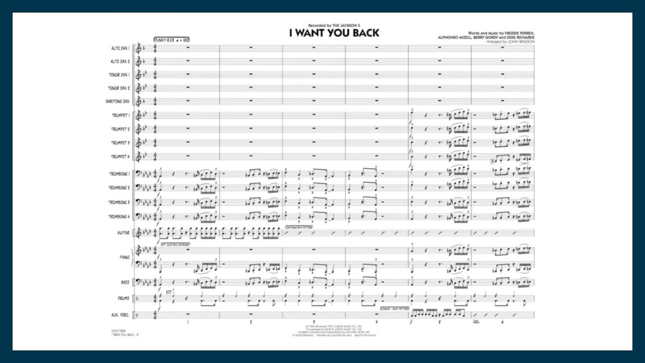 I Want You Back by the Jackson 5 | Arr. John Wasson