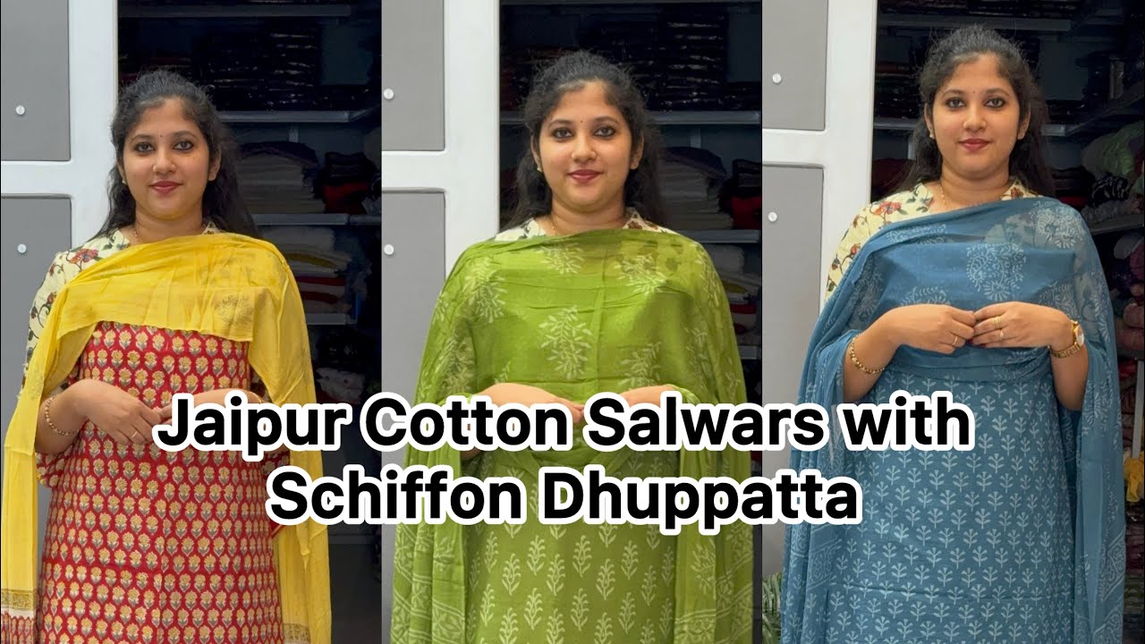 Jaipur Cotton Unstitched Salwars Suits@Eza_fabz 