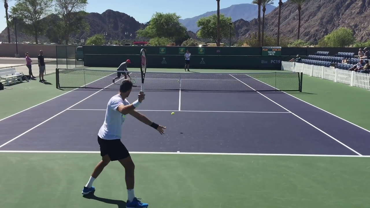 Juan Martin del Potro & Taylor Fritz | IW Practice 3.8.16 (Court Level 60 fps)