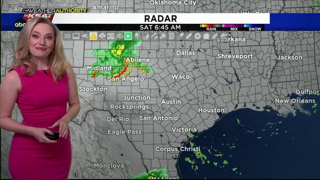 Window for broken storms in San Antonio today from 2 p.m. to 6 p.m. ~ Sarah Spivey