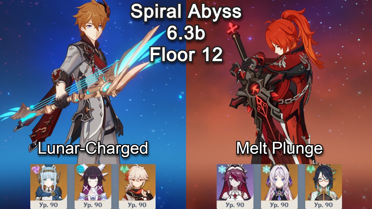 Childe Lunar Wheelchair + Diluc Melt Plunge | 6.3b Spiral Abyss Floor 12 | Genshin Impact