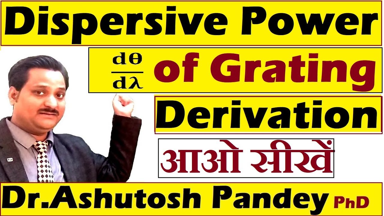 Dispersive power of grating, Derivation for dispersive power of diffraction grating, N Slit Grating