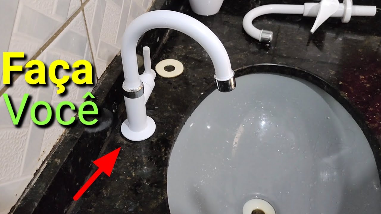 Como instalar torneira  bancada de pia ou lavatório!