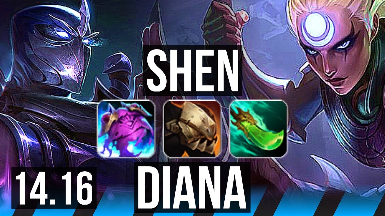 SHEN vs DIANA (MID) | 11/0/14, Legendary, 500+ games | NA Grandmaster | 14.16