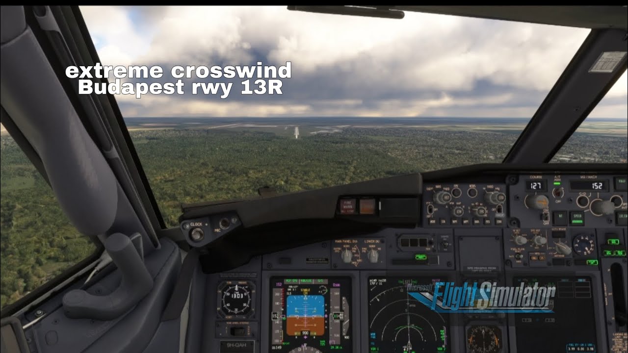 Crosswind landing in Budapest|Microsoft flight simulator 