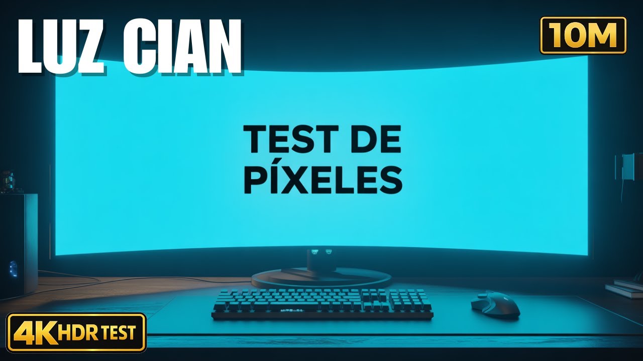 💠PANTALLA CIAN PURA 10 Minutos (Cyan Screen)  | Test de Píxeles y Luz Ambiente