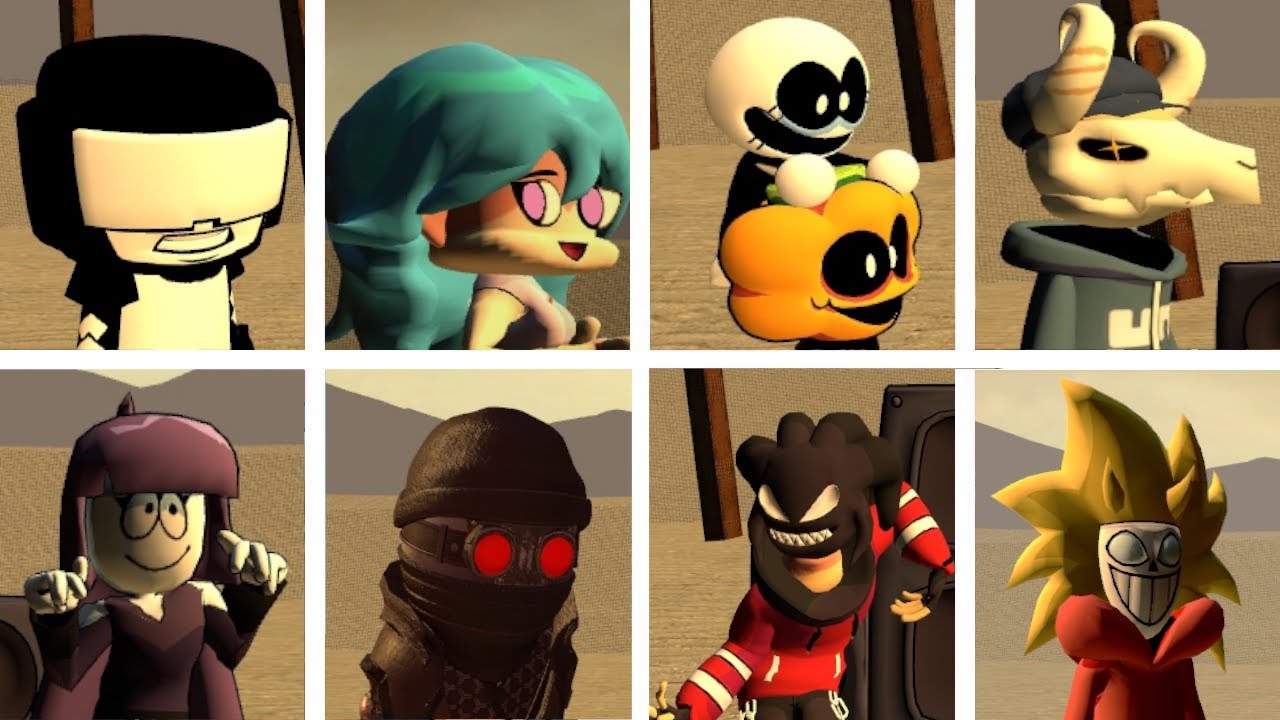 Guns But Every Turn A Different Character Sings & Dances It!  FNF GMOD