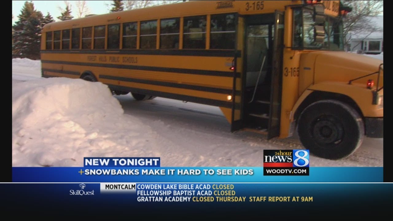 Snow banks block kids at bus stops