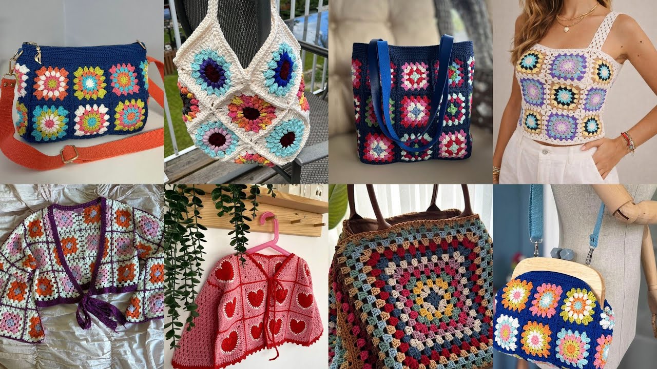 Most beautiful & Attractive Granny square/Afghan square Free Crochet Items patterns 