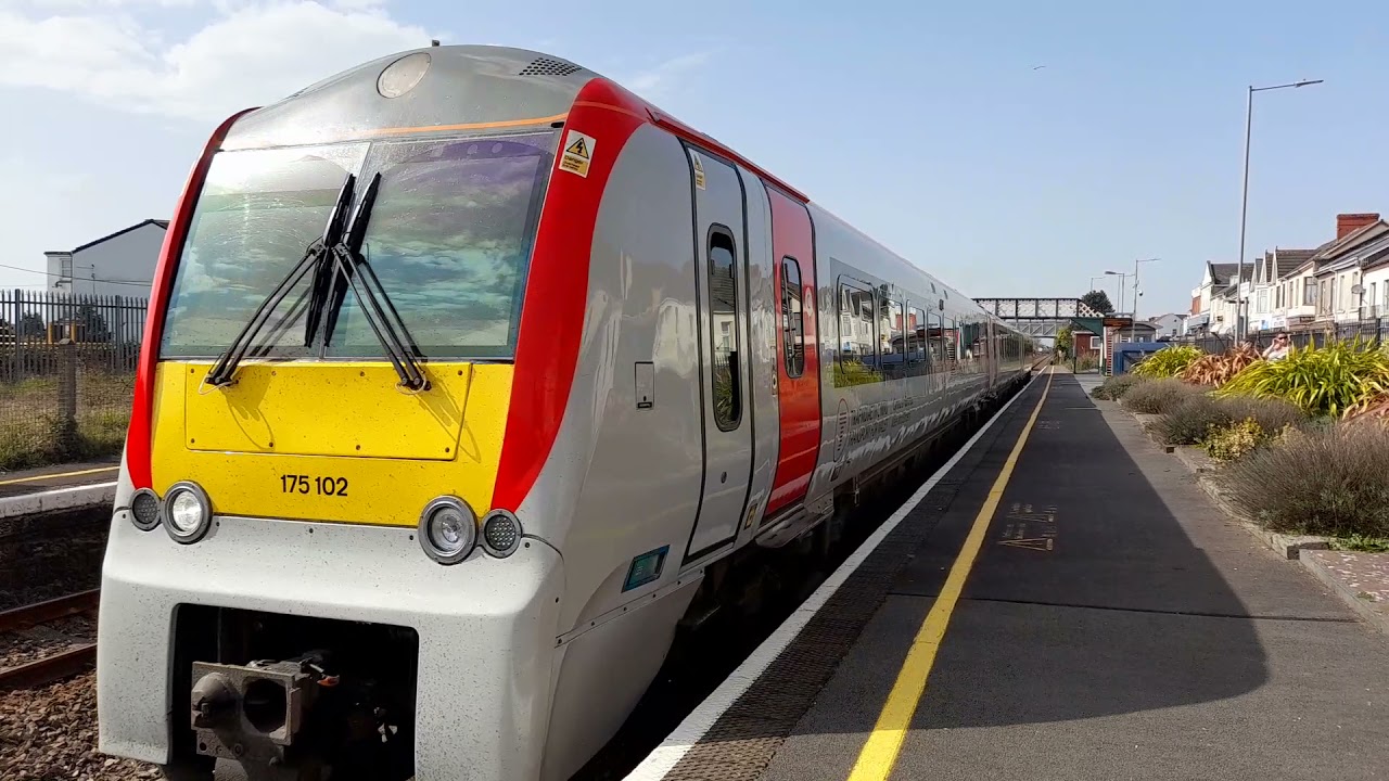 Crossover Of Two Class 175s At Pembrey and Burry Port - 175102 Departing Platform 1 -175112 Arriving