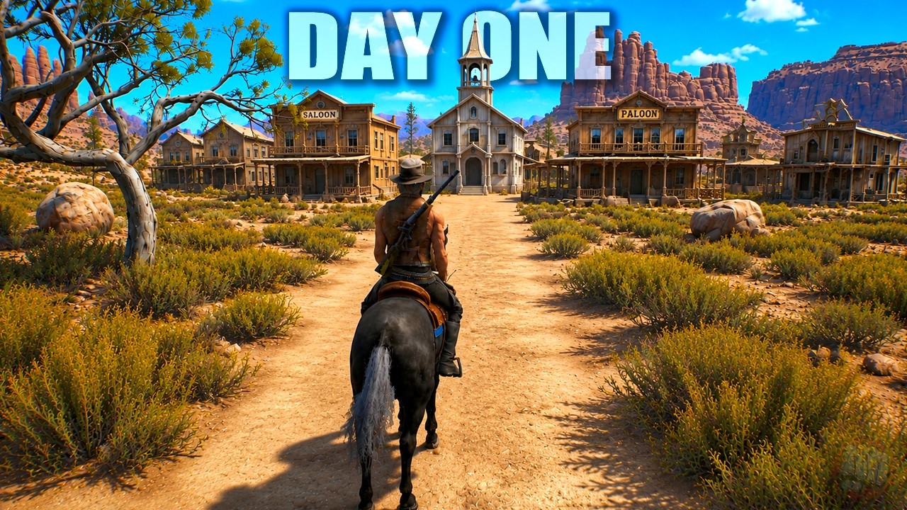 Day 1 in This NEW Western Craft Build Survival Game...