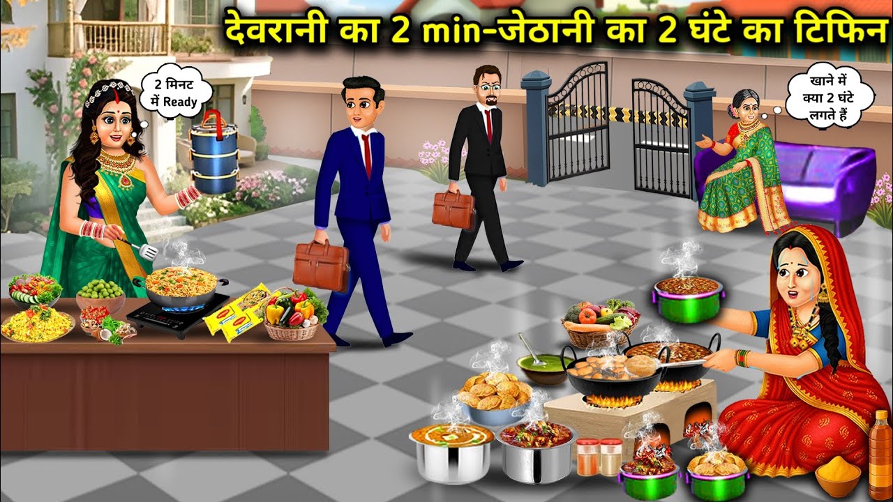 देवरानी के टिफिन में 2 मिनट-जेठानी के टिफिन में 2 घंटे का खाना|Devrani 2-min-Jethani's 2-hour tiffin