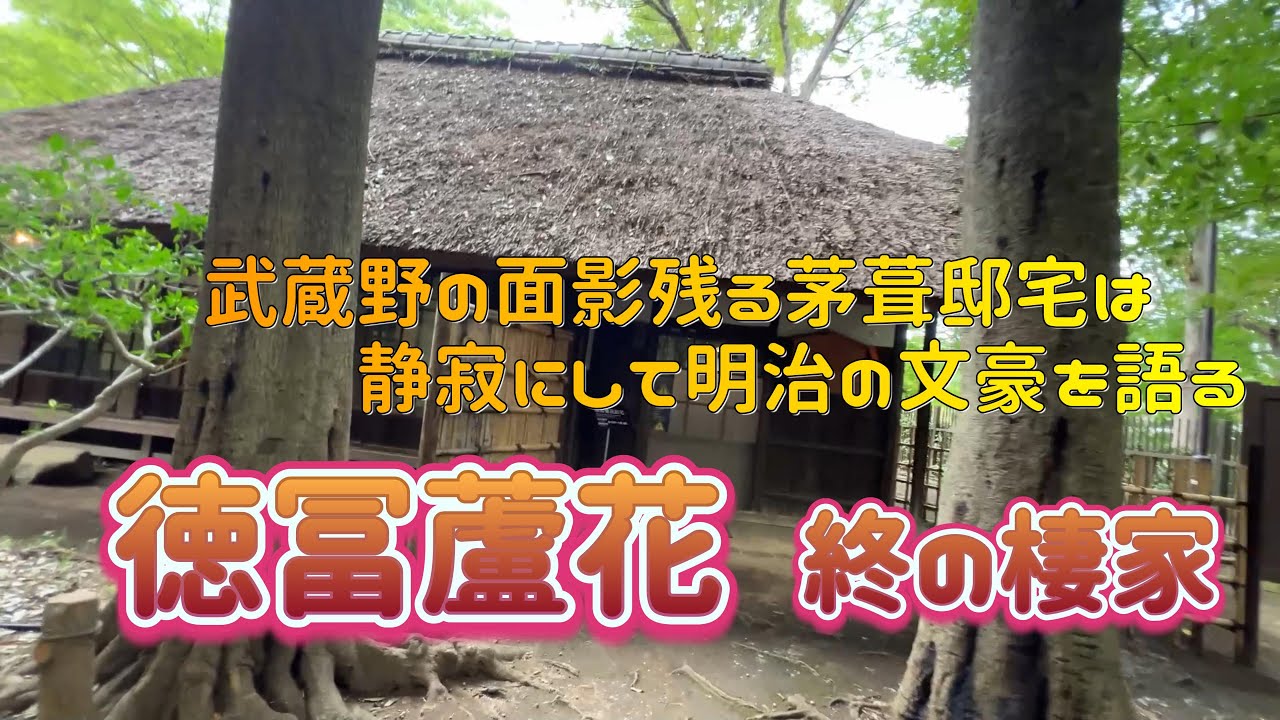 【4K動画】【武蔵野の面影残る茅葺邸宅は静寂の中に明治の文豪を語る～蘆花恒春園】明治の大ベストセラー小説「不如帰」を生んだ徳冨蘆花が晩年20年間を晴耕雨読に過ごした邸宅と墓地が世田谷の地に残る