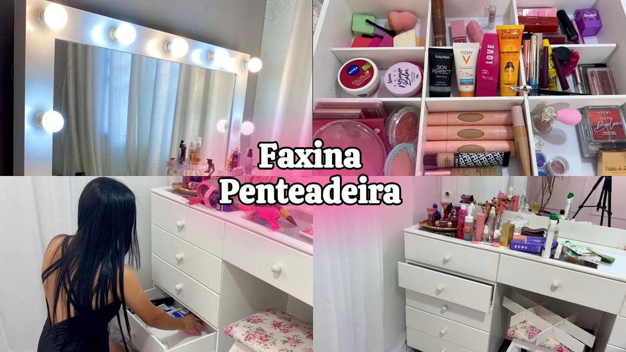 Transformando meu espaco de beleza! Joguei muita coisa no lixo 💗🪞🌟