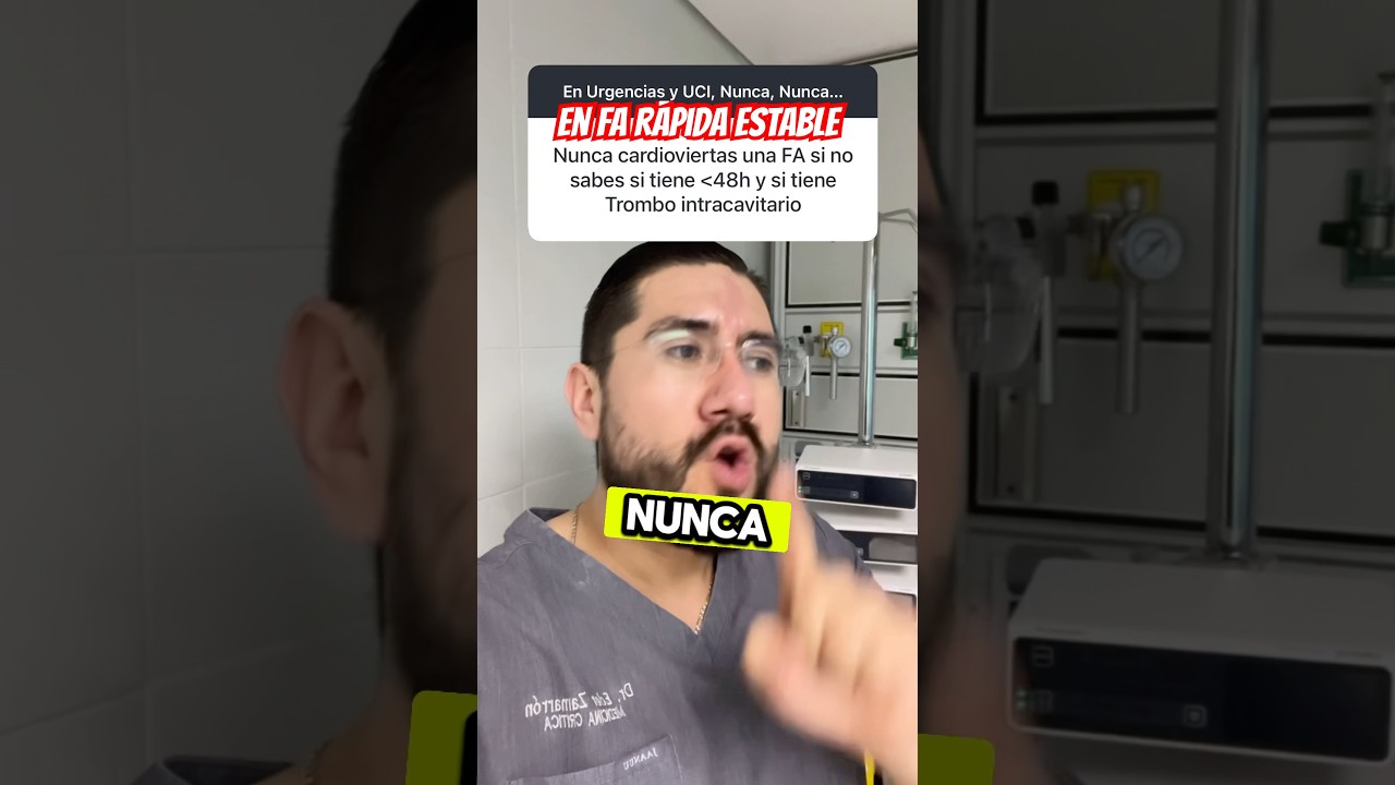 En Fibrilaci&oacute;n auricular r&aacute;pida estable hemodin&aacute;micamente 🫀 #emergency
