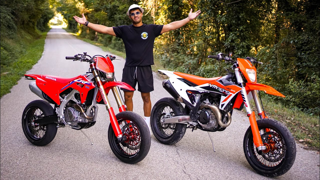 Honda 450 Vs KTM 450 motard  (scontro tra titani ) 🥵