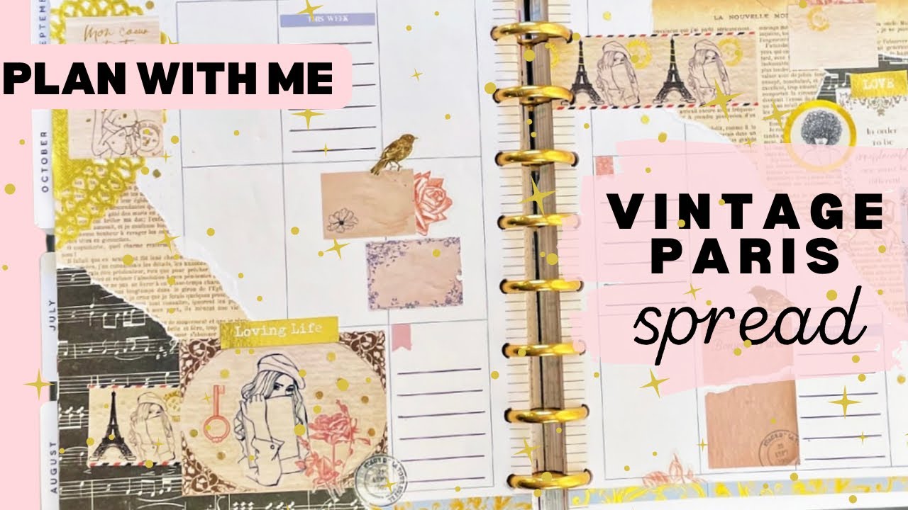 PLAN WITH ME | CLASSIC ‘JUNK JOURNAL SPREAD | RONGRONG  | THE HAPPY PLANNER
