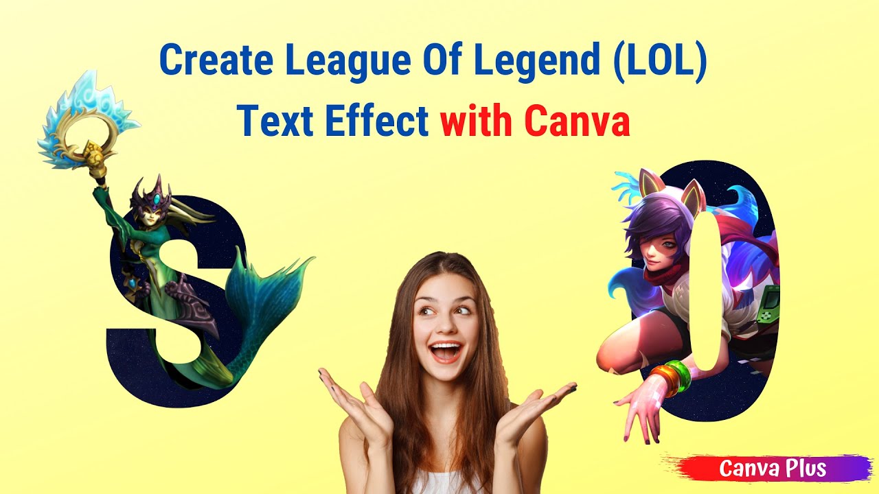 Create League Of Legend (LOL) Text Effect | Canva Plus | Canva tutorial