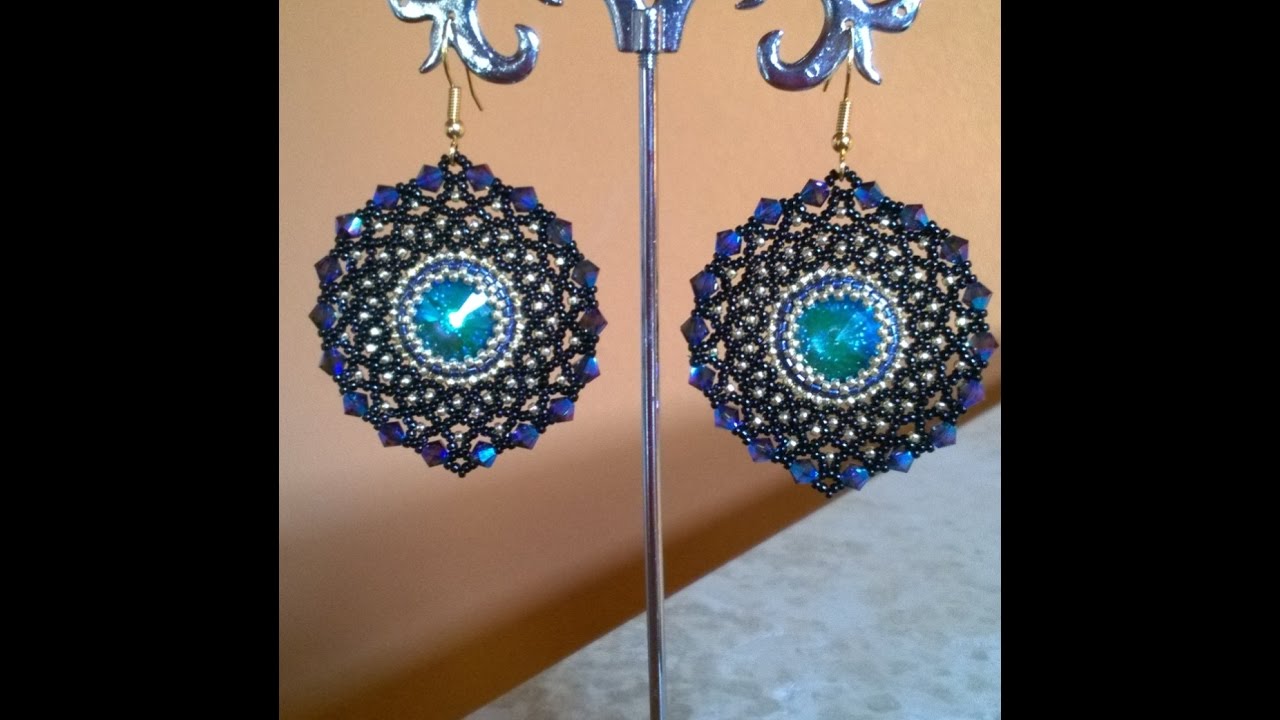 DIY-Tutorial orecchini Terra (Earth)- tecnica tessitura con delica, rocailles e Swarovski