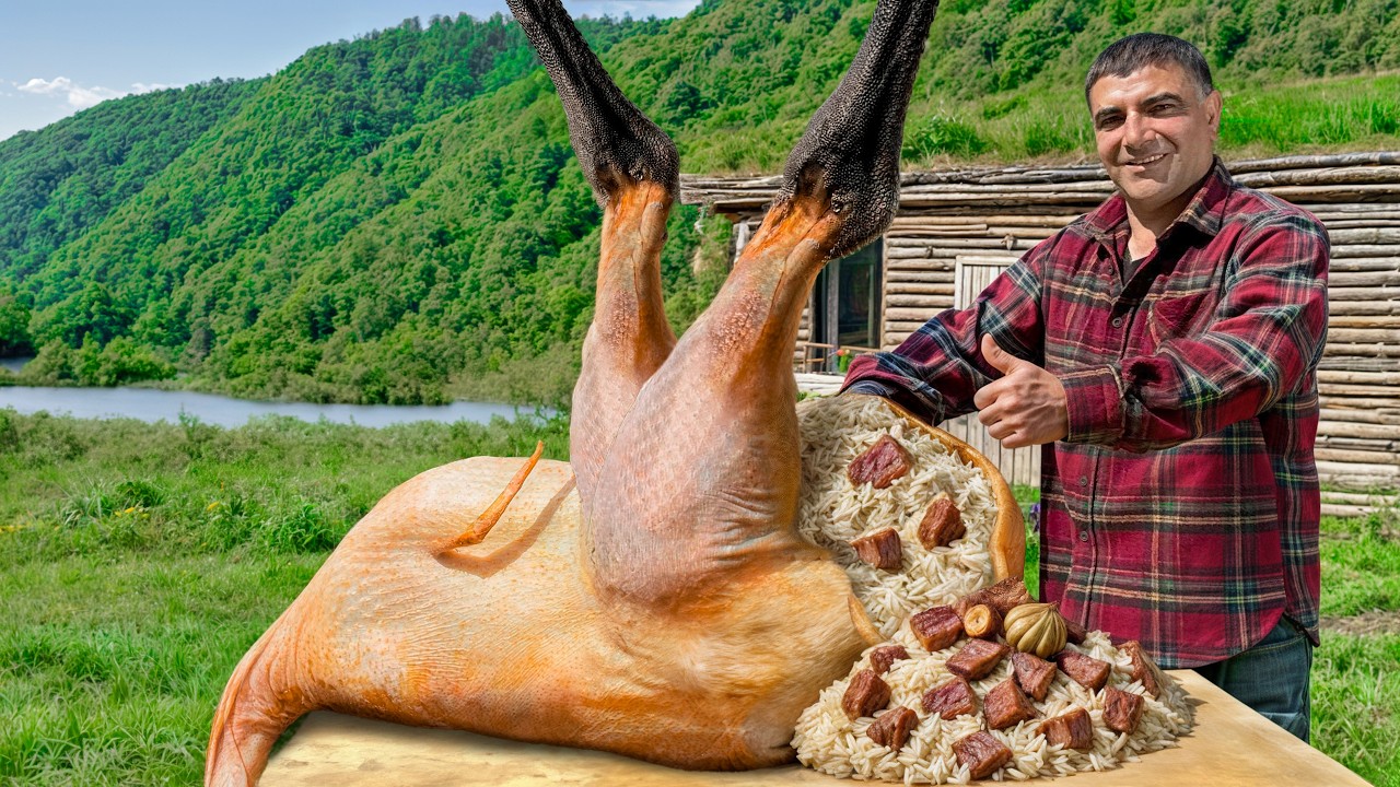 Cooking Ostrich in the Village! The Most TENDER Meat Ever?