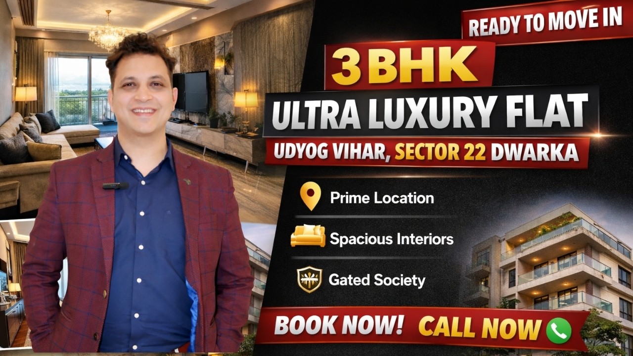 3 BHK Ultra Luxury Flat in Udyog Vihar Apartment | luxury flat Sector 22 Dwarka |property in Dwarka