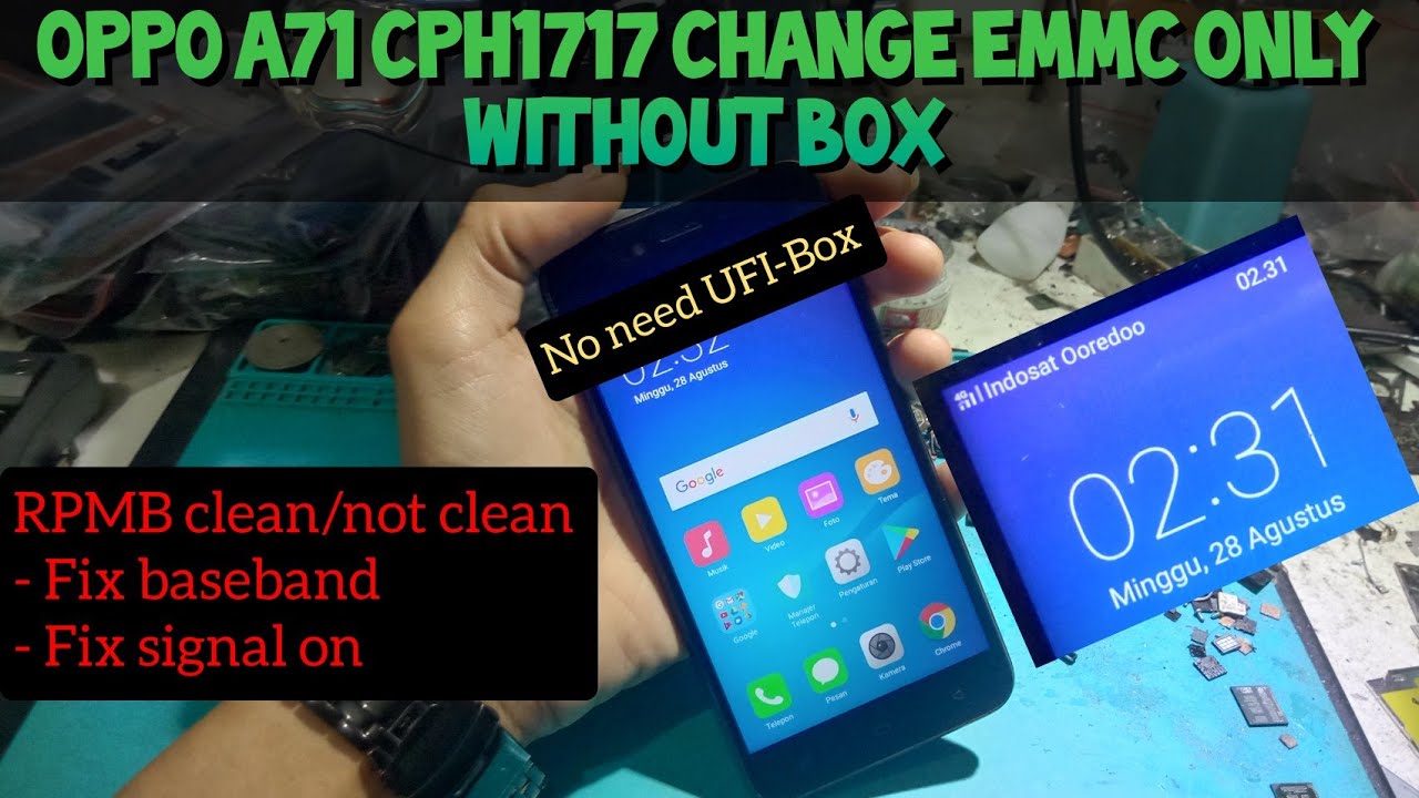 Change eMMC Only Oppo A71 Without BOX | Fix Signal On @mobilecareid
