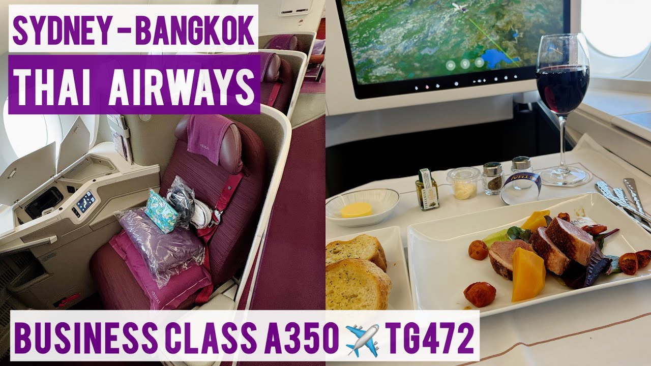 THAI AIRWAYS Business Class | Sydney to Bangkok TG472 Flight Review | A350 Experience