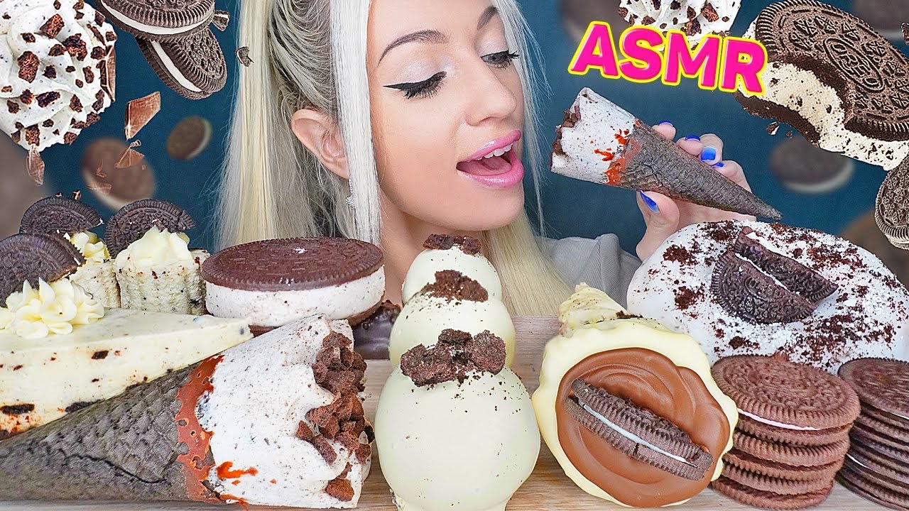 ASMR EATING OREO CAKE, ICE CREAM, CANDY BAR, DONUT, 초콜릿 디저트 먹방, 아이스크림 (CHOCOLATE DESSERT) MUKBANG 먹방