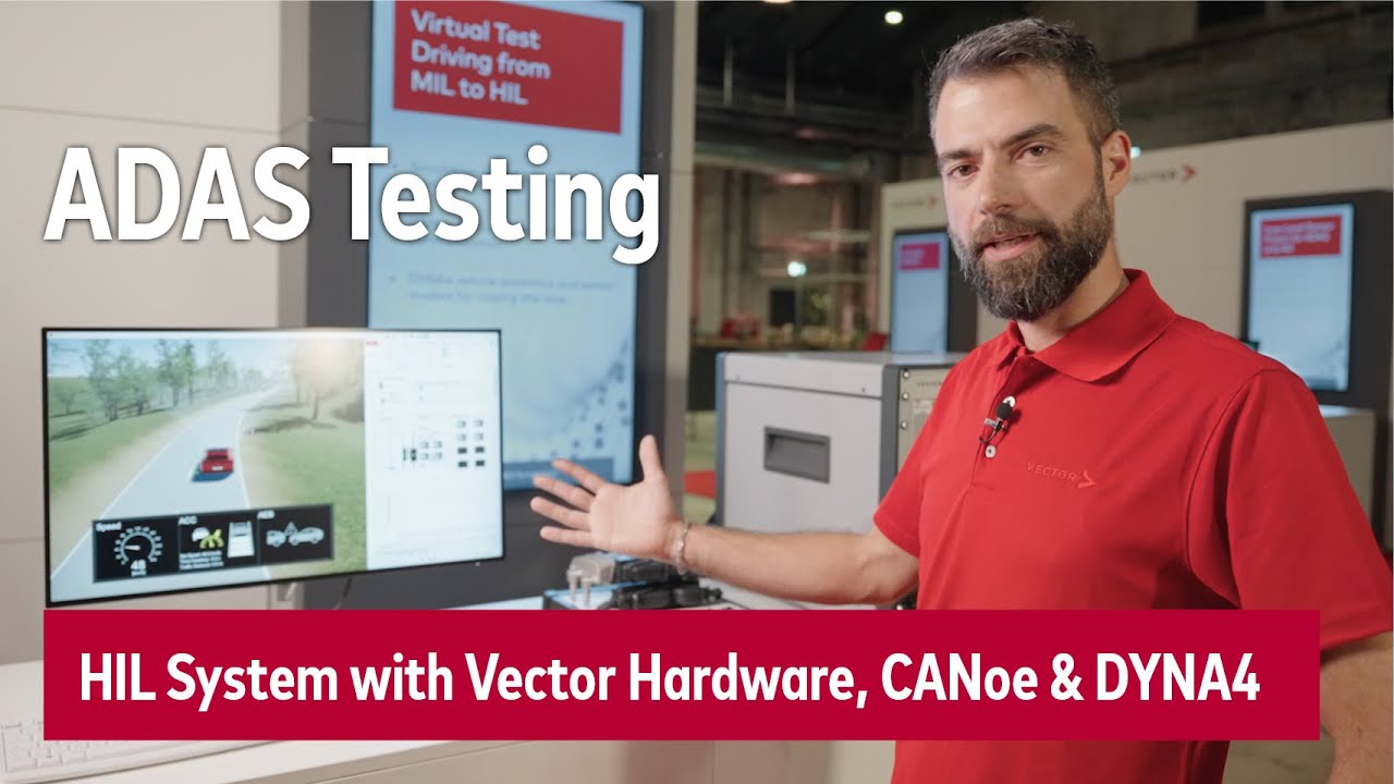 ADAS HIL System with DYNA4 Virtual Test Driving, CANoe and Vector Hardware